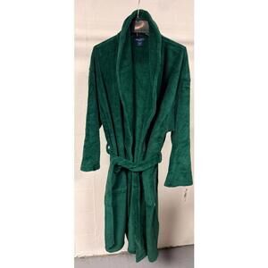 Nautica Fleece Robe Shawl Collar Sleepwear Green One Size New